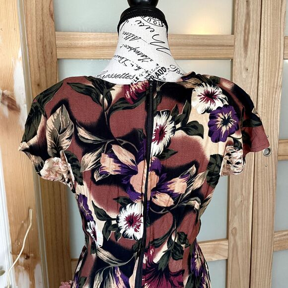 Knapp Studio Women Floral Casual Fall Autumn Colors Woman Wrap Mini Dress - Picture 12 of 14